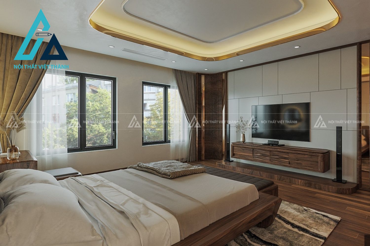 Bộ Nội Thất Phòng Ngủ Gỗ Tự Nhiên Cao Cấp Đồng Bộ 2