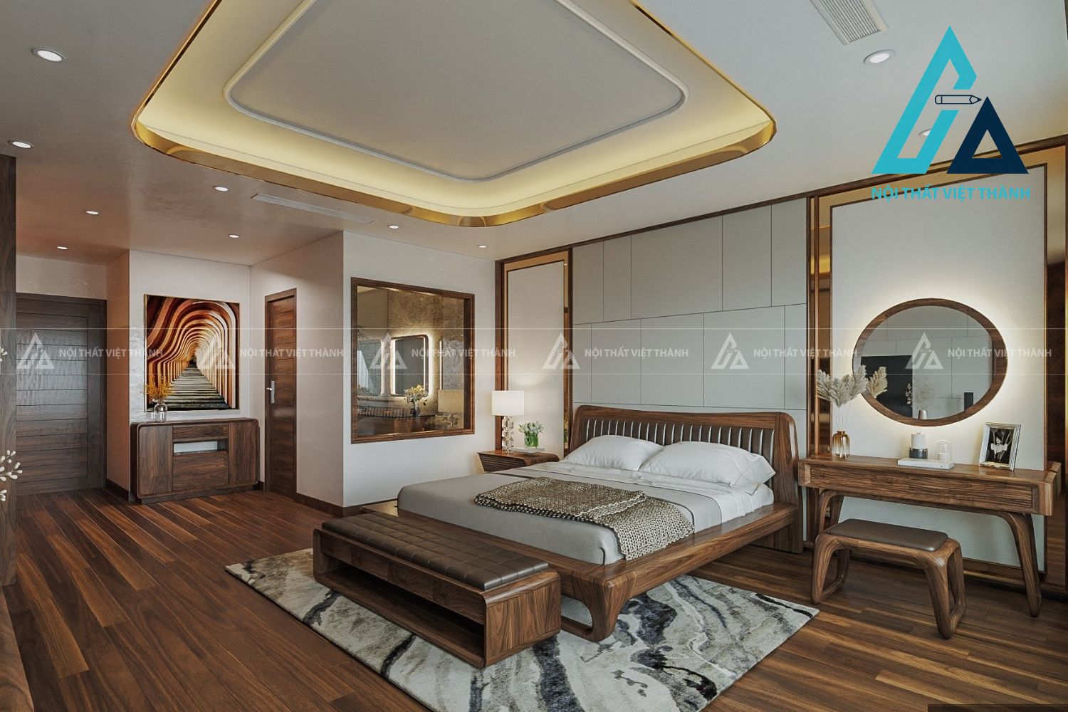 Bộ Nội Thất Phòng Ngủ Gỗ Tự Nhiên Cao Cấp Đồng Bộ 3