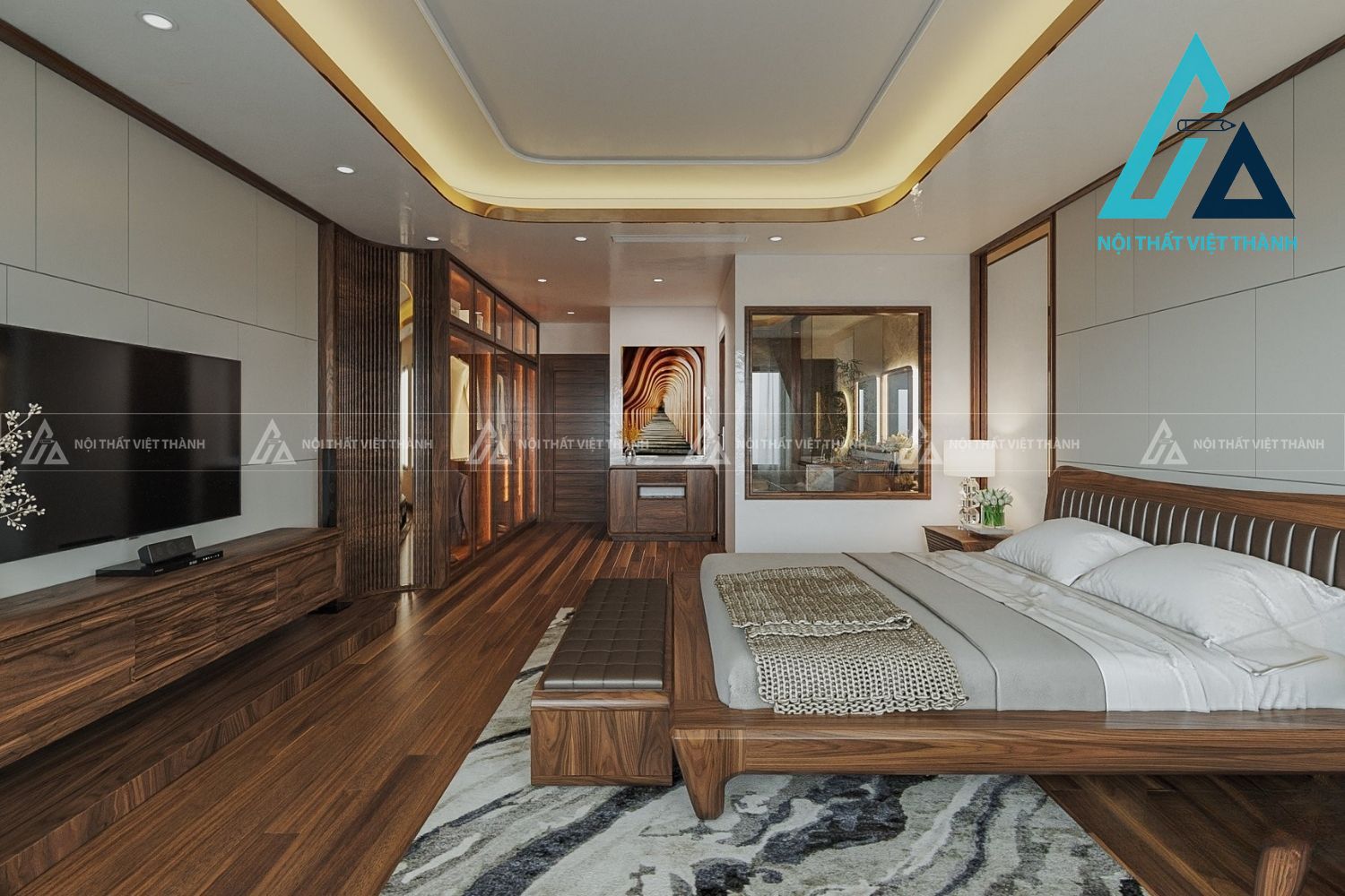 Bộ Nội Thất Phòng Ngủ Gỗ Tự Nhiên Cao Cấp Đồng Bộ 4