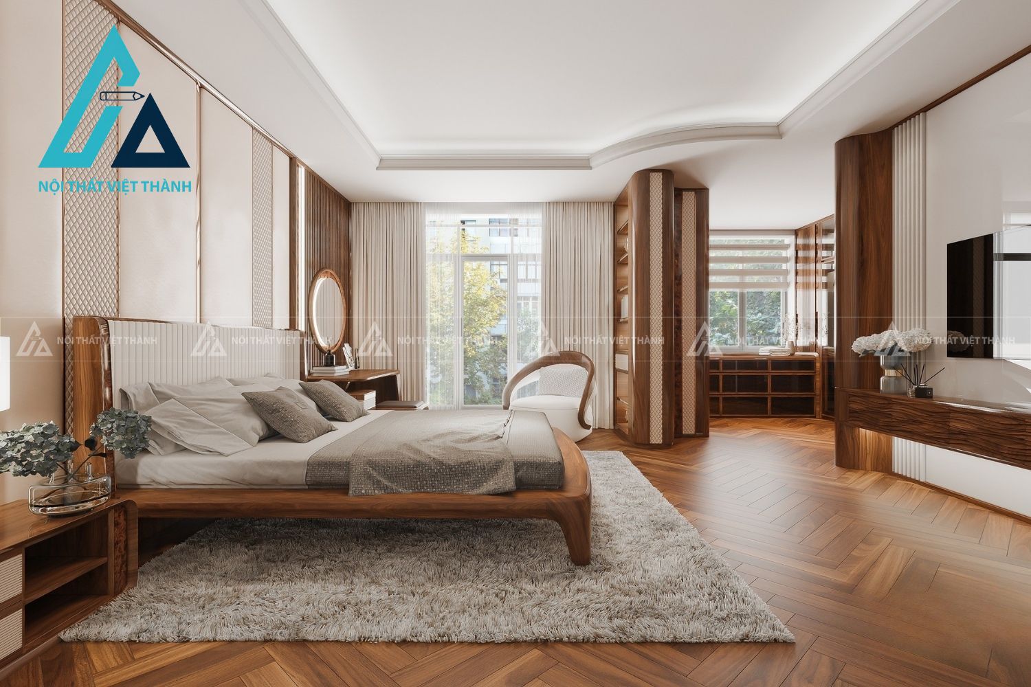 Bộ Phòng Ngủ Gỗ Tự Nhiên Phong Cách Tối Giản Thanh Lịch 5