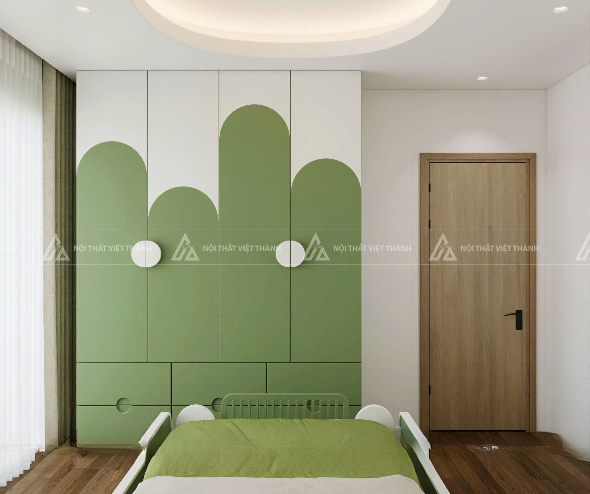 Combo Nội Thất Phòng Ngủ Hiện Đại Với Giường Hình Xe Và Bàn Học Đồng Bộ 2