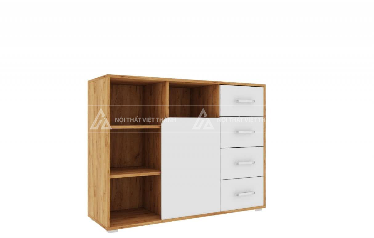 Combo Phòng Ngủ Hiện Đại Gồm Giường Ngủ Gỗ Nan Dọc Tủ Quần Áo Và Kệ Tủ Tiện Lợi 2