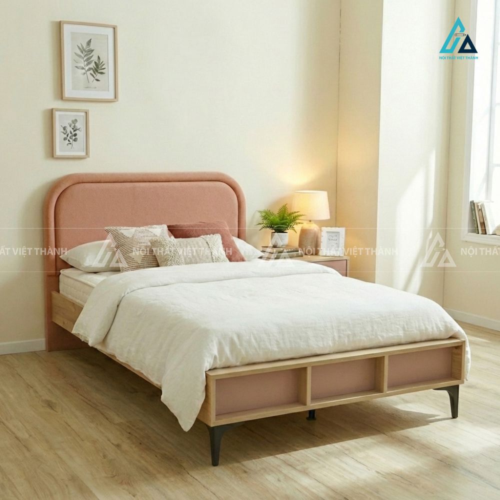 Combo Phòng Ngủ Thiếu Niên Hiện Đại Gồm Giường Bọc Nệm Bàn Học Và Tủ Quần Áo 1
