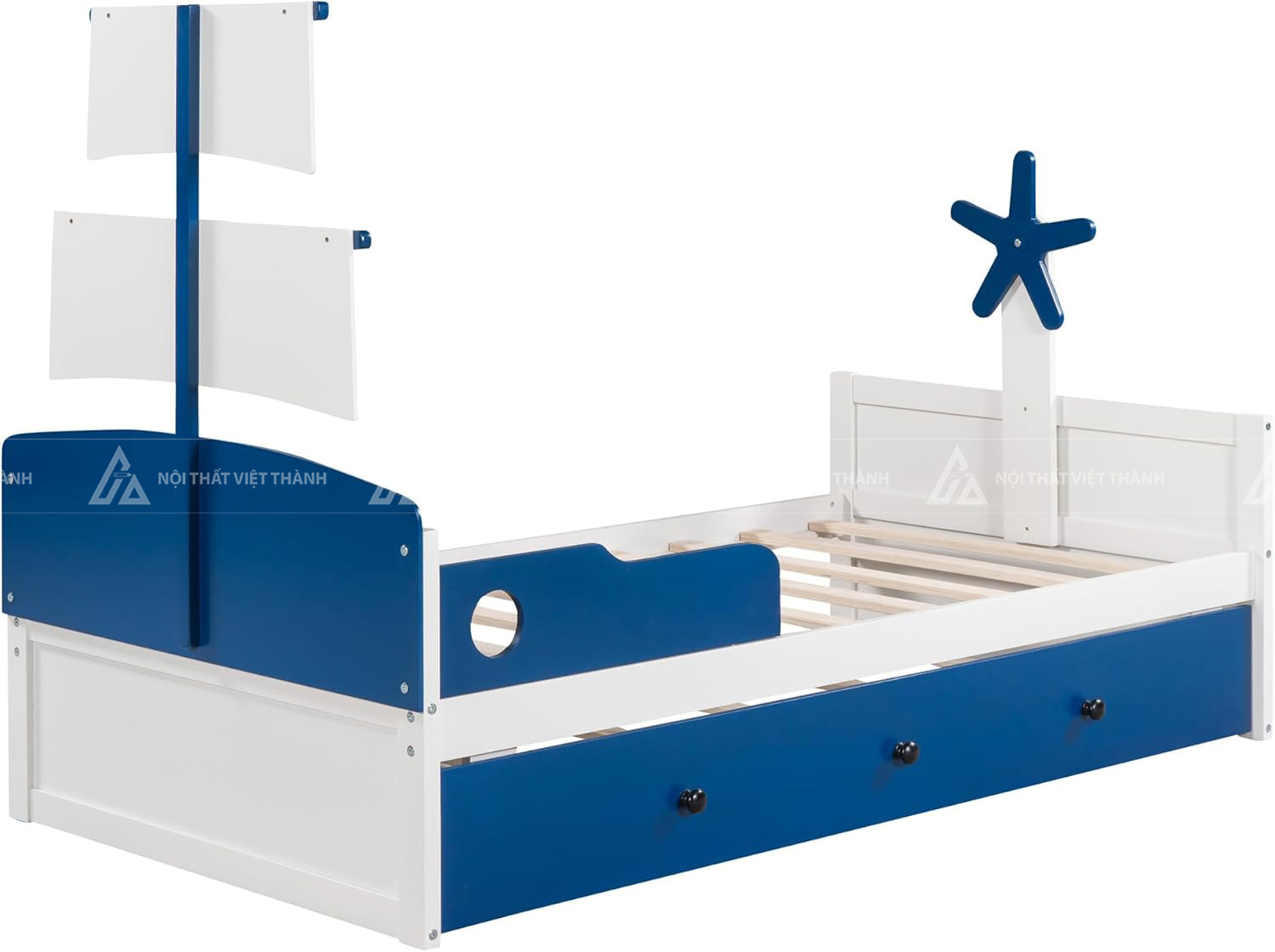 Combo Phòng Ngủ Chủ Đề Đại Dương Có Táp Đầu Giường Và Hộc Đồ Chơi Tiện Lợi 4