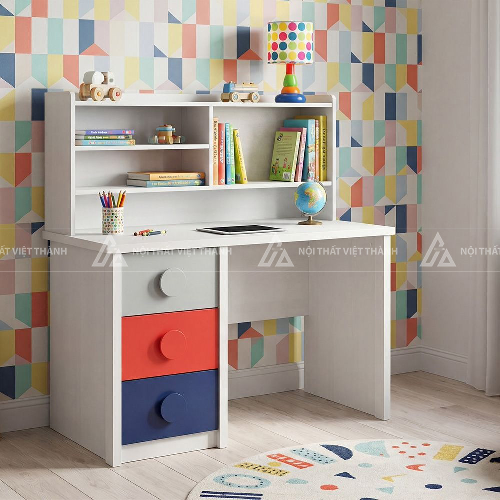 Combo Phòng Ngủ Trẻ Em Hình Lego Gồm Giường Kéo Thông Minh Tủ Ngăn Kéo Và Táp Đầu Giường 3
