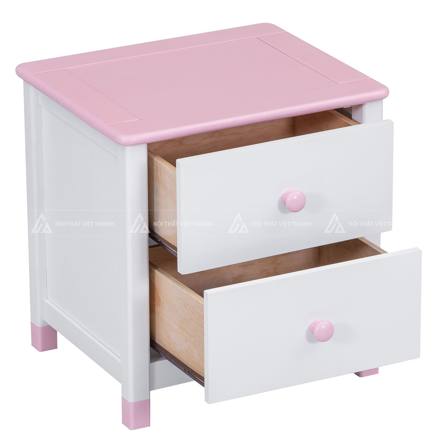 Combo Phòng Ngủ Hình Ngôi Nhà Gồm Giường Ngủ Đơn Táp Đầu Giường Và Tủ Đồ Màu Hồng Trắng 4