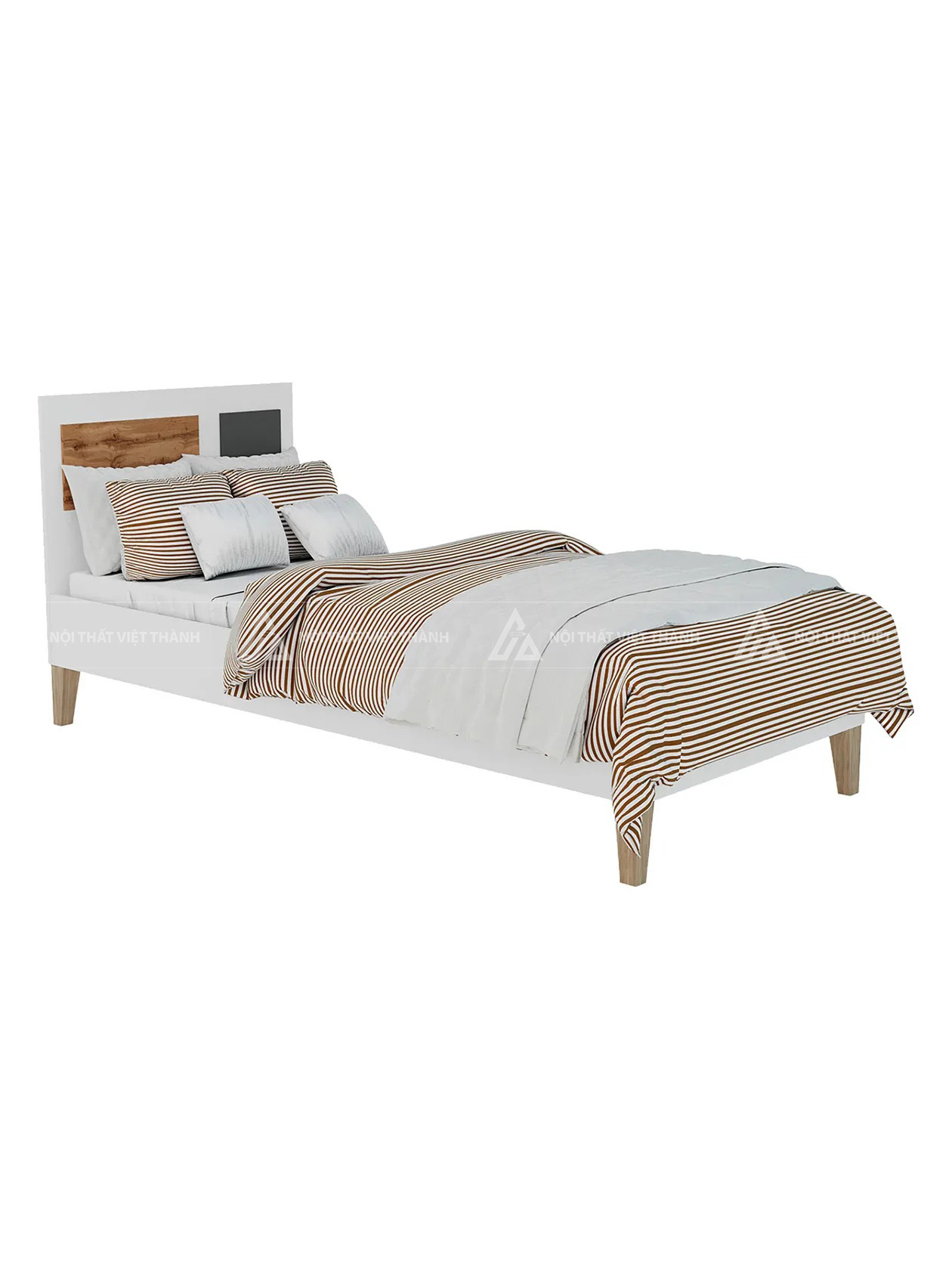 Combo Nội Thất Phòng Ngủ Trẻ Em Hiện Đại Tông Trắng Phối Xanh Lá Với Tủ Quần Áo 3
