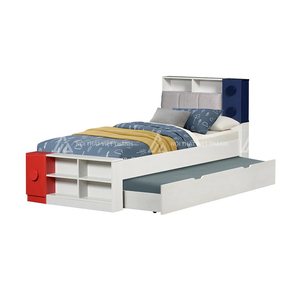 Combo Phòng Ngủ Trẻ Em Hình Lego Gồm Giường Kéo Thông Minh Tủ Ngăn Kéo Và Táp Đầu Giường 4