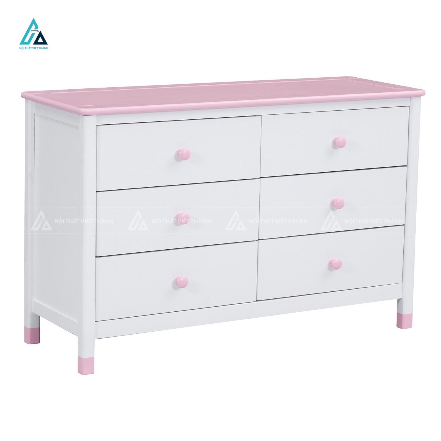 Combo Phòng Ngủ Hình Ngôi Nhà Gồm Giường Ngủ Đơn Táp Đầu Giường Và Tủ Đồ Màu Hồng Trắng 1
