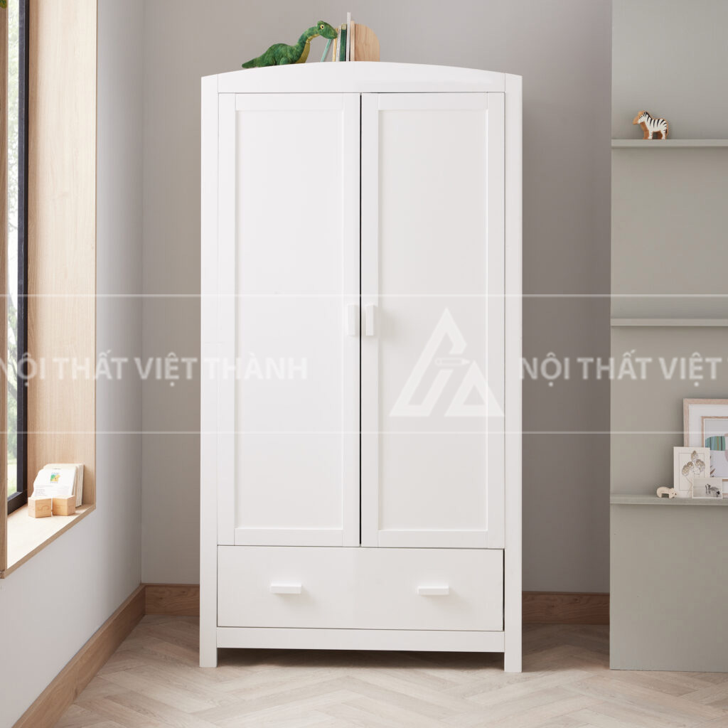 Combo Phòng Ngủ Sơ Sinh Màu Trắng Gồm Cũi Em Bé Tủ Quần Áo Và Tủ Ngăn Kéo Sang Trọng 4
