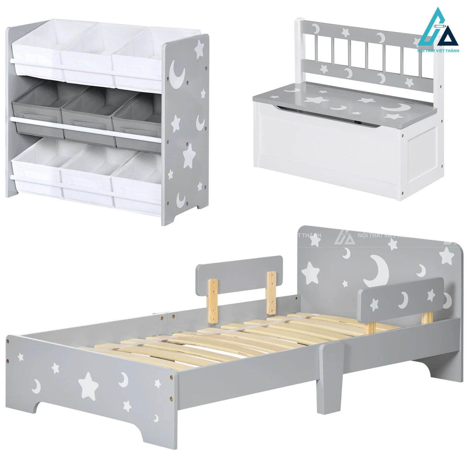 Combo Phòng Ngủ Trẻ Em Thông Minh Có Kệ Để Đồ Đa Năng 1