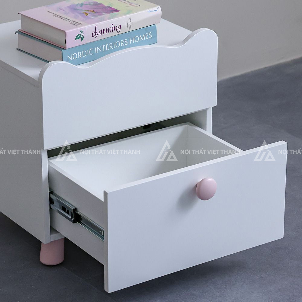 Combo Phòng Ngủ Gồm Giường Ngủ Tủ Quần Áo Bàn Học Và Bàn Trang Điểm Màu Hồng 5