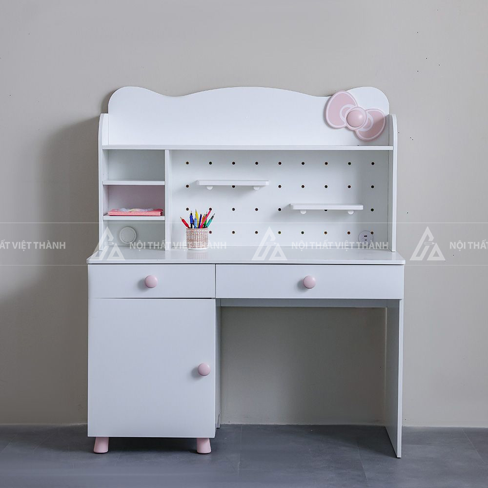 Combo Phòng Ngủ Gồm Giường Ngủ Tủ Quần Áo Bàn Học Và Bàn Trang Điểm Màu Hồng 7