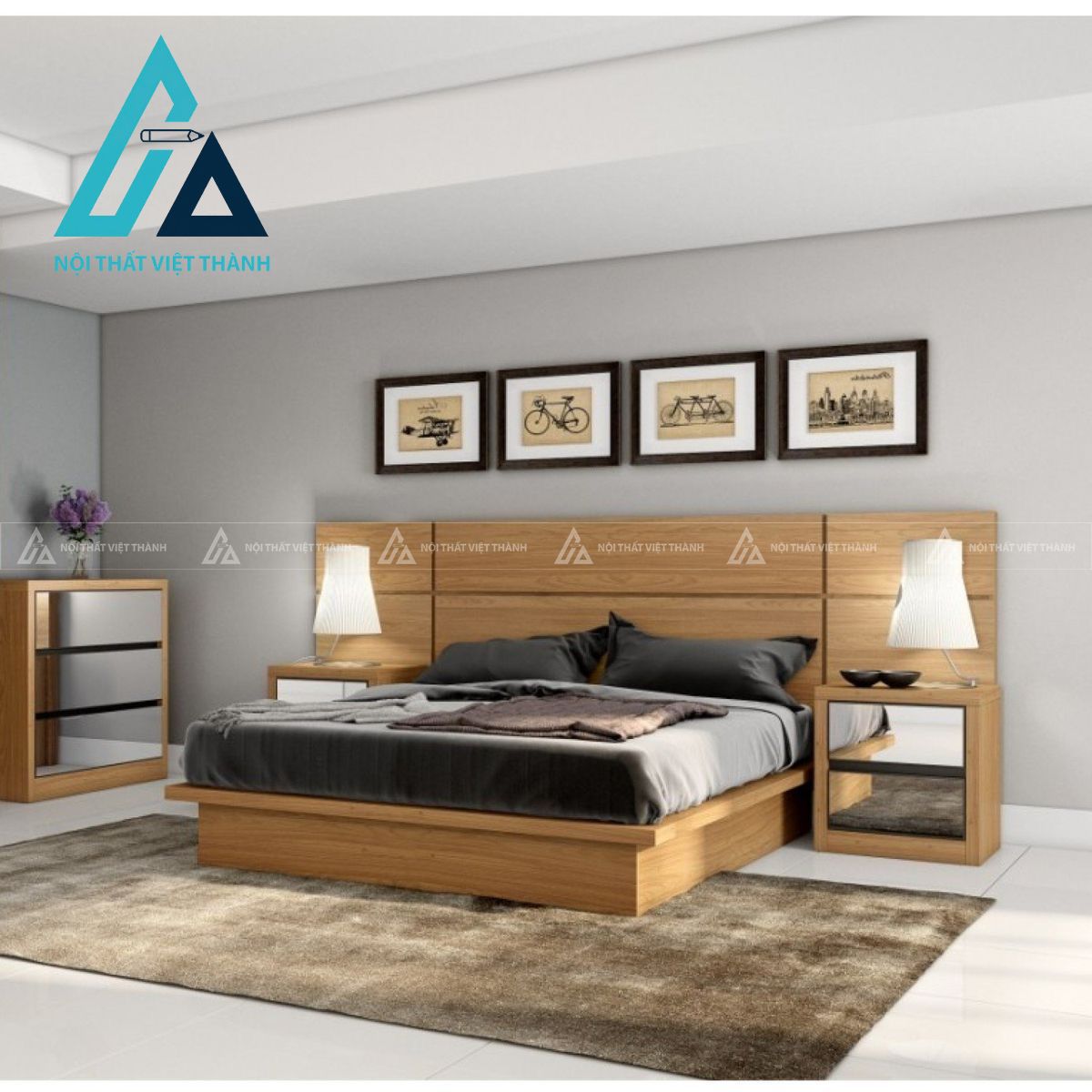 Giường ngủ gỗ công nghiệp