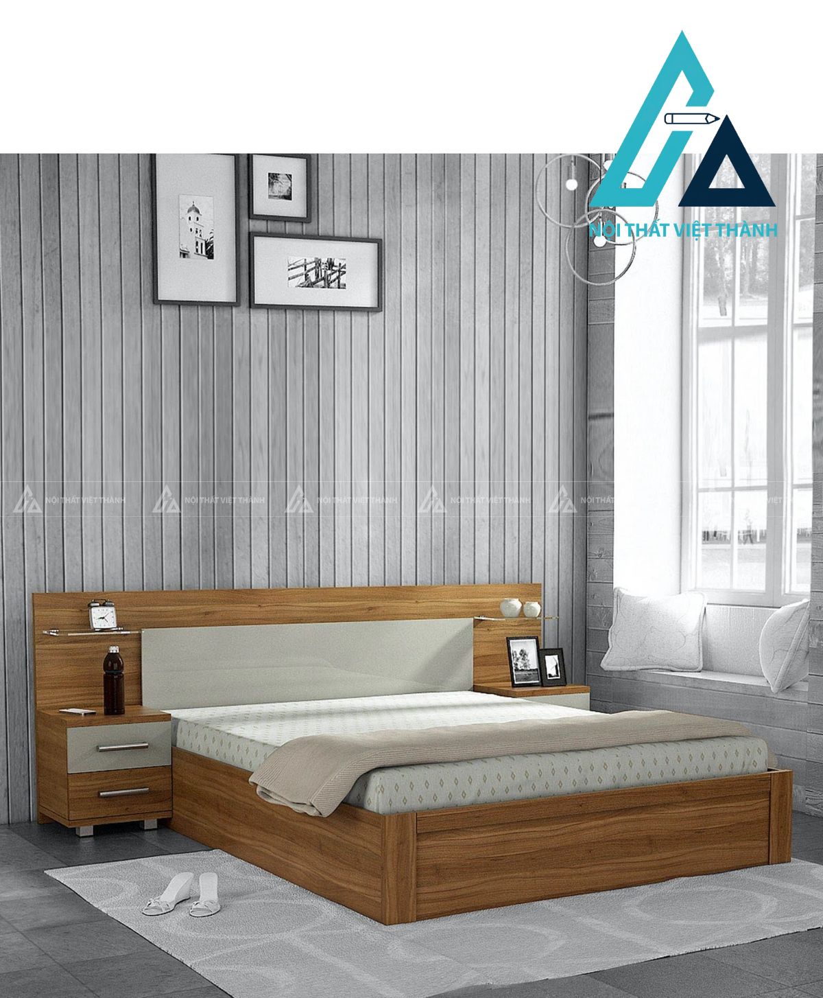 Giường ngủ kết hợp kệ đầu giường