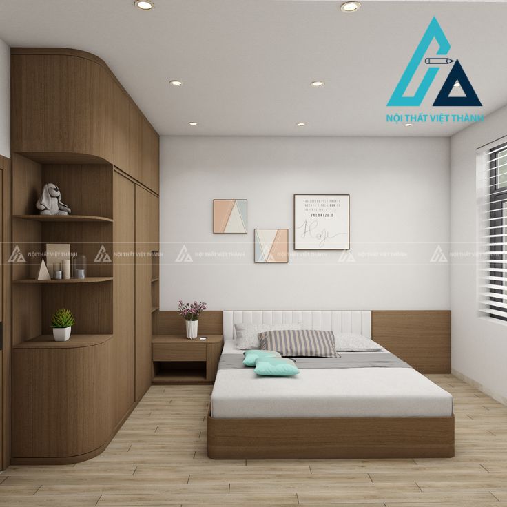 Giường gỗ công nghiệp thiết kế linh hoạt theo yêu cầu