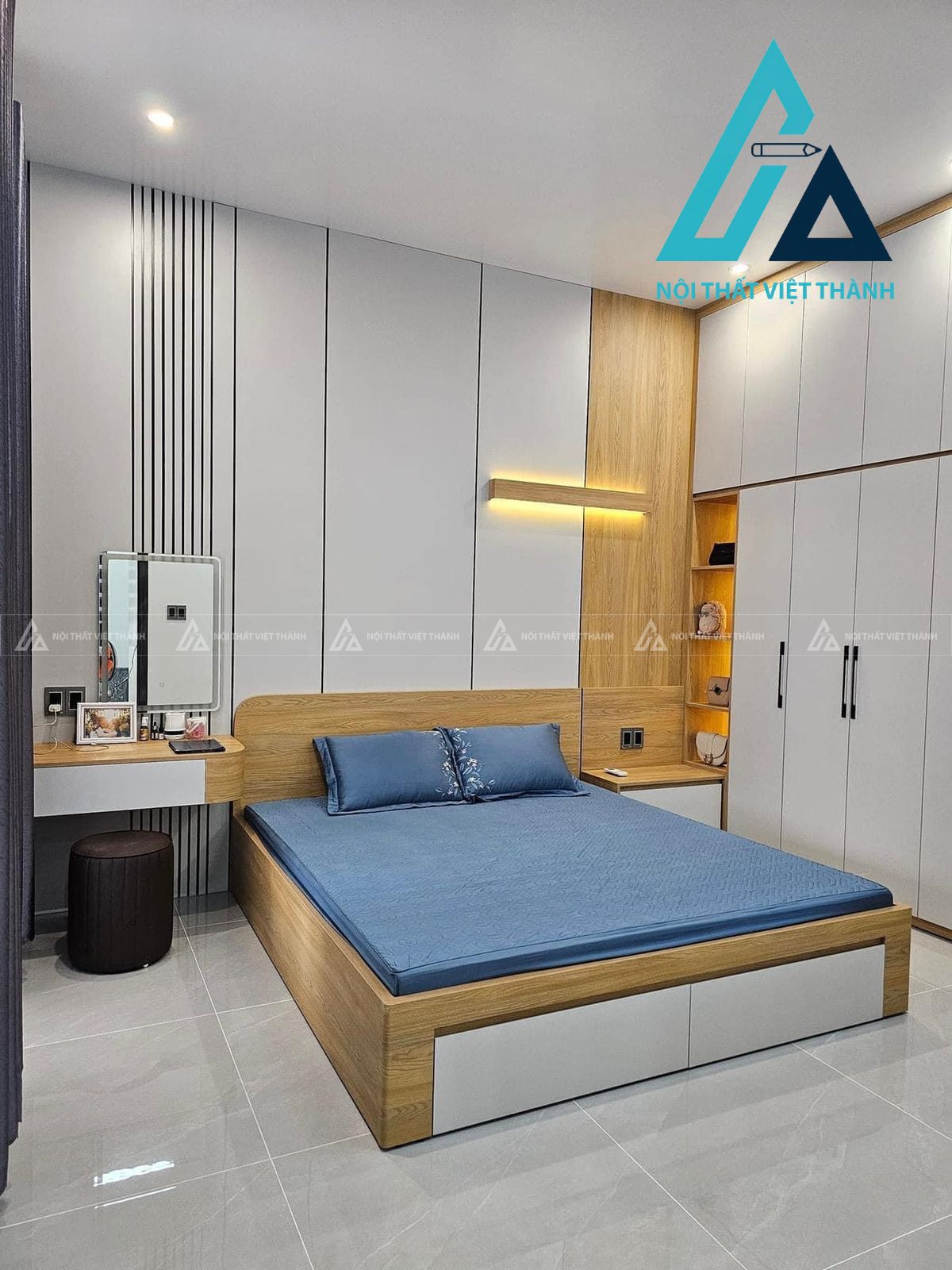 Giường ngủ gỗ công nghiệp có ngăn kéo tiện lợi