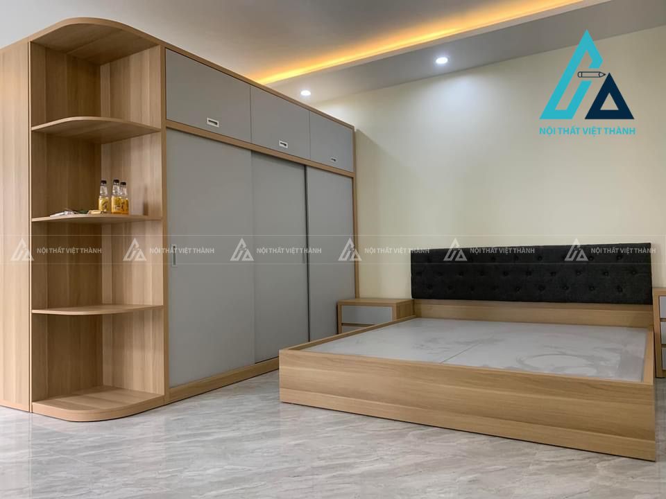 Giường gỗ công nghiệp tối ưu không gian hiệu quả
