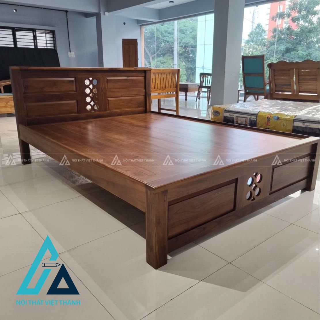 Giường ngủ gỗ tự nhiên phong cách hiện đại tối giản