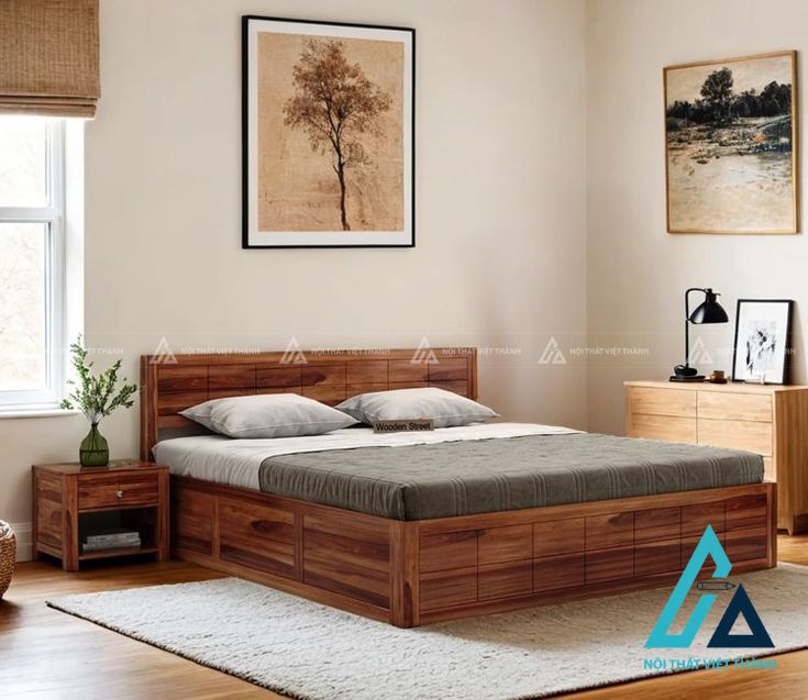 Giường ngủ gỗ tự nhiên bền đẹp theo thời gian
