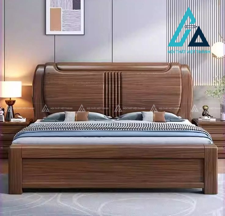 Giường ngủ gỗ tự nhiên theo yêu cầu