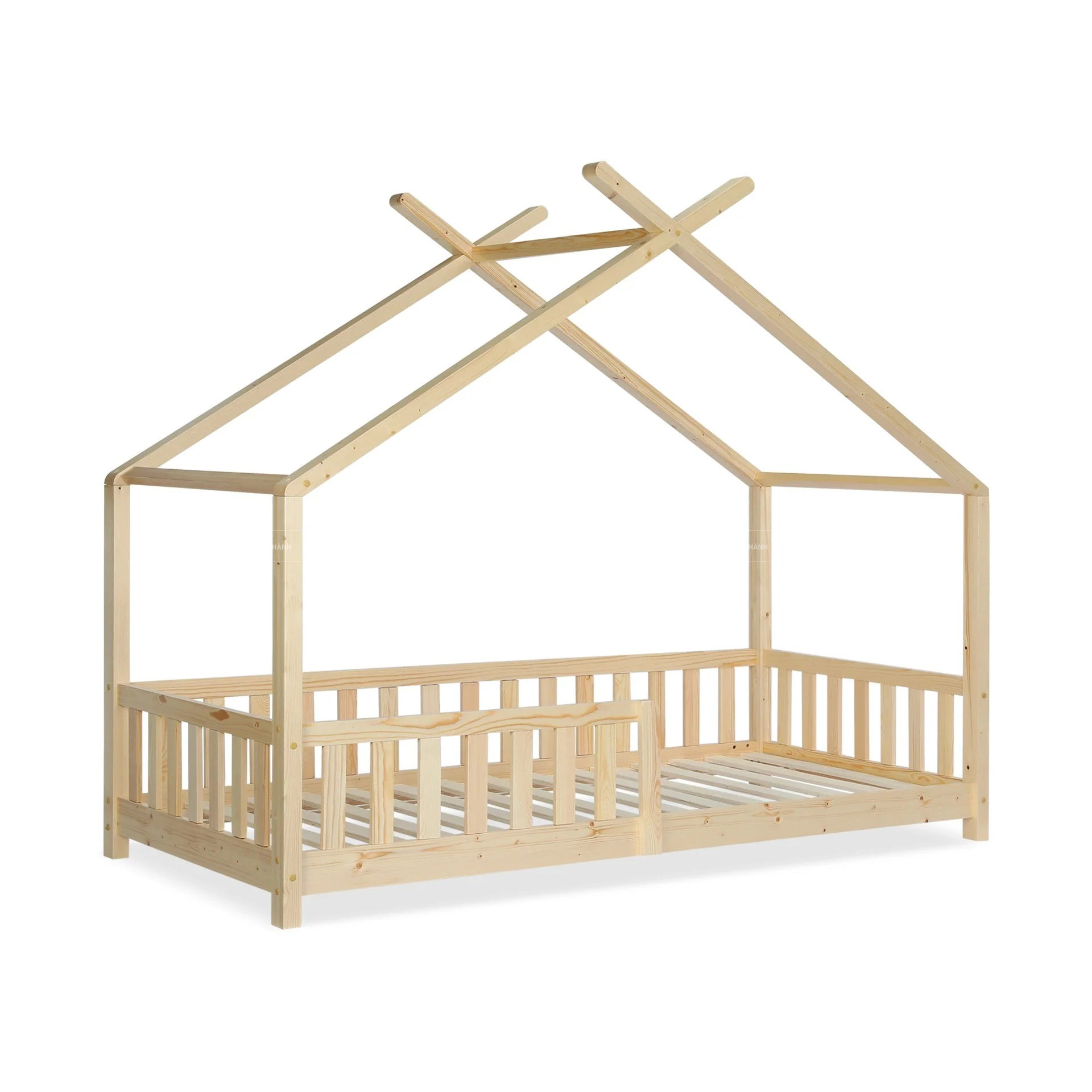 Giường Ngủ Cho Bé Khung Gỗ Hình Ngôi Nhà Phong Cách Tối Giản Hiện Đại 2
