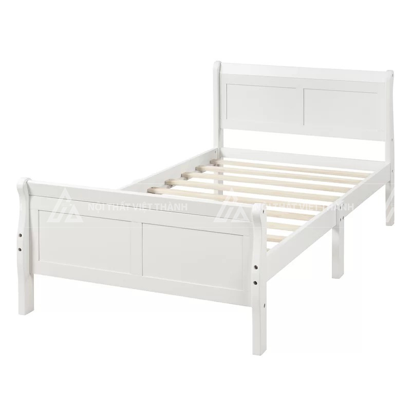 Giường Ngủ Trẻ Em Màu Trắng Thiết Kế Khung Gỗ Chắc Chắn Hiện Đại 1