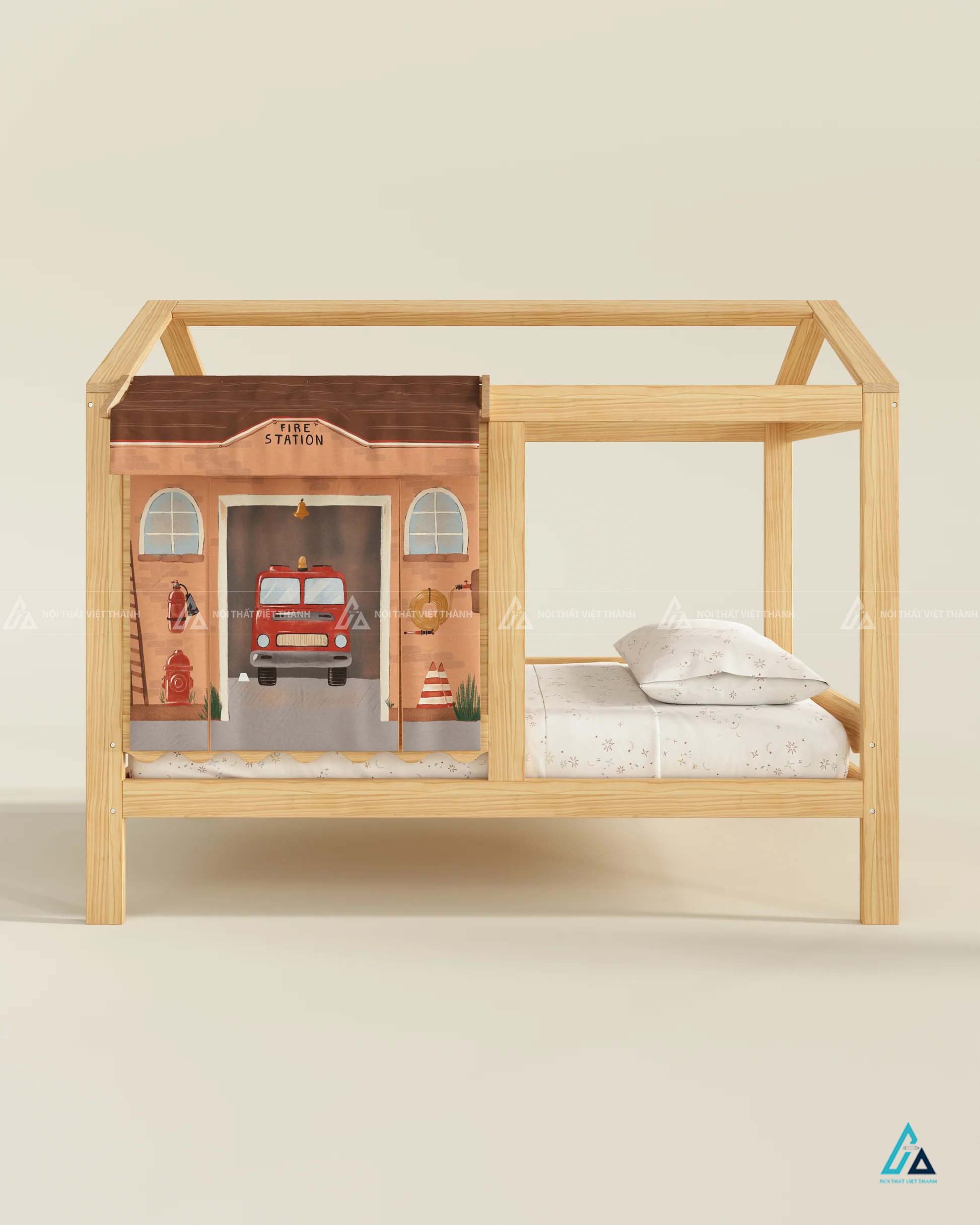 Giường Ngủ Cho Bé Hình Ngôi Nhà Thiết Kế Khung Lều Sáng Tạo Độc Đáo 1