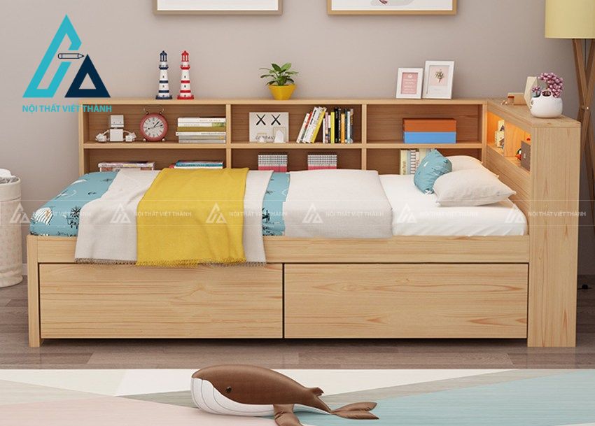 Giường kết hợp kệ sách