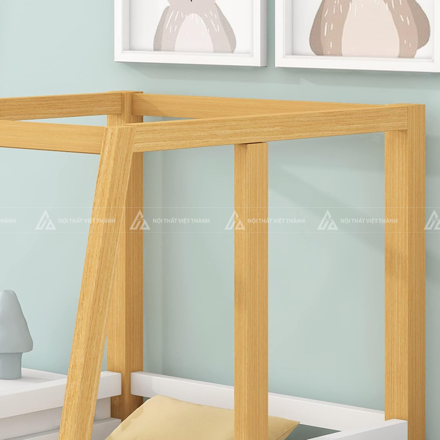 Giường Ngủ Cho Bé Hình Xe Ô Tô Sáng Tạo Màu Vàng Trắng 3