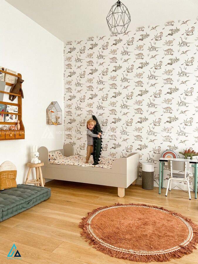 Giường Ngủ Trẻ Em Gỗ Hệ Nan Thông Thoáng Thiết Kế Chân Trụ Bo Tròn Chắc Chắn 1