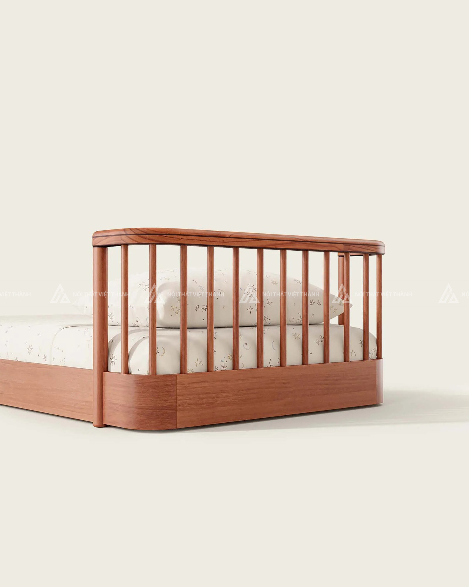 Giường Ngủ Cho Bé Thiết Kế Bo Góc An Toàn Màu Trung Tính Hiện Đại 4