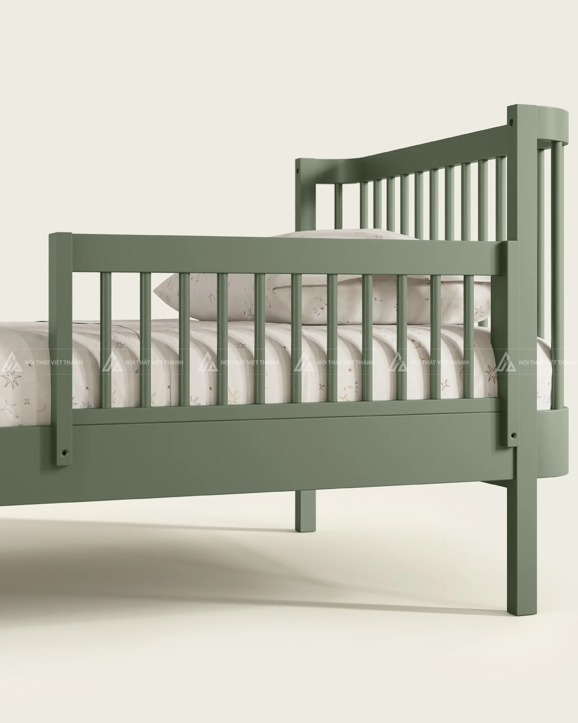 Giường Ngủ Trẻ Em Thiết Kế Đầu Giường Nan Ngang Thanh Thoát Hiện Đại 4