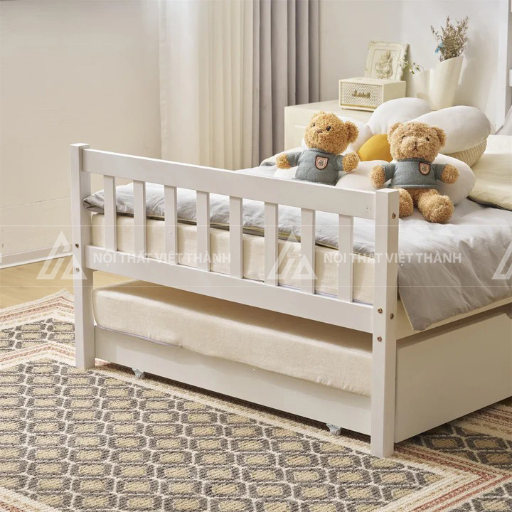 Giường Ngủ Trẻ Em Có Thanh Chắn An Toàn Kèm Ngăn Kéo Dưới Giường Tiện Lợi 4