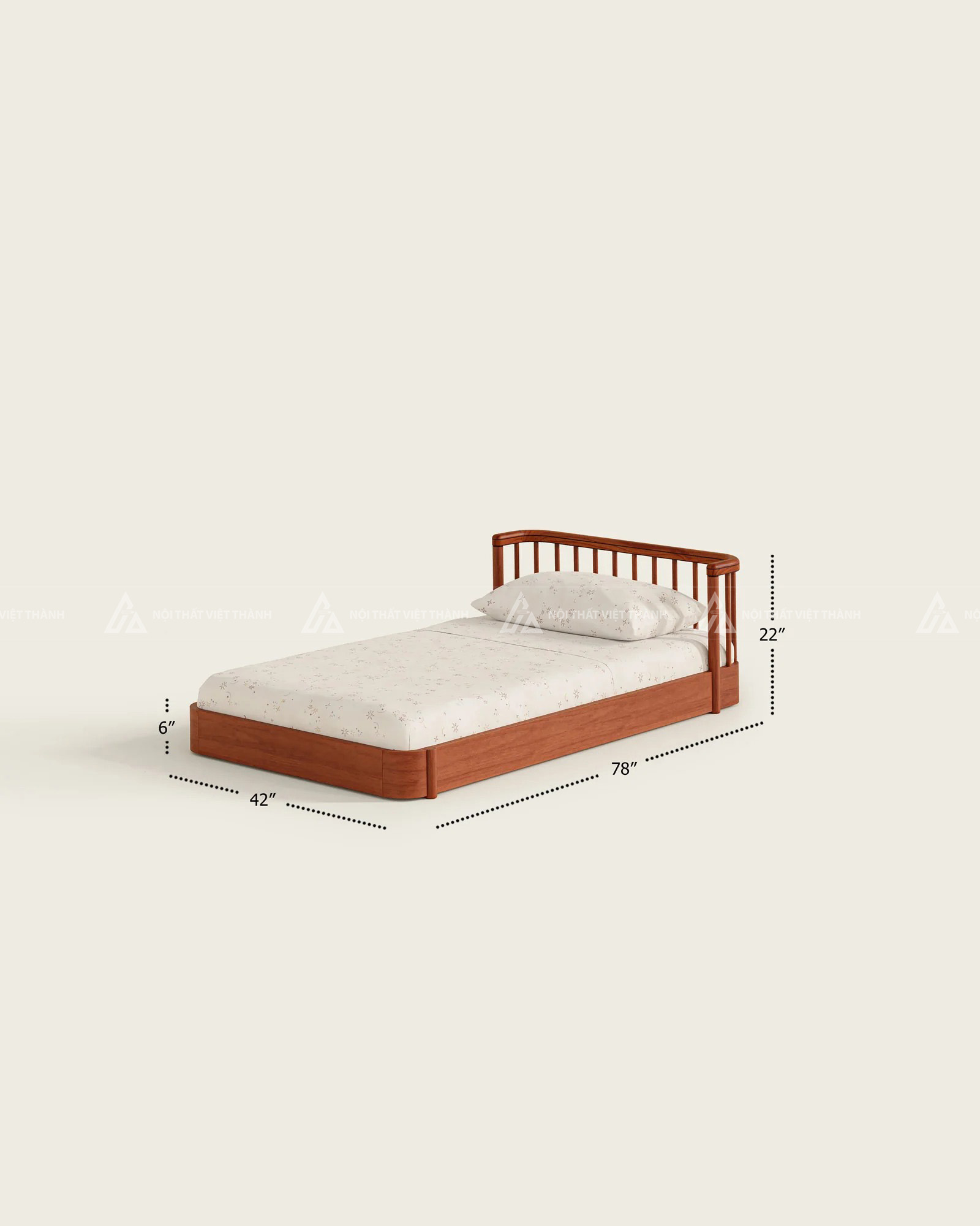 Giường Ngủ Cho Bé Thiết Kế Bo Góc An Toàn Màu Trung Tính Hiện Đại 5