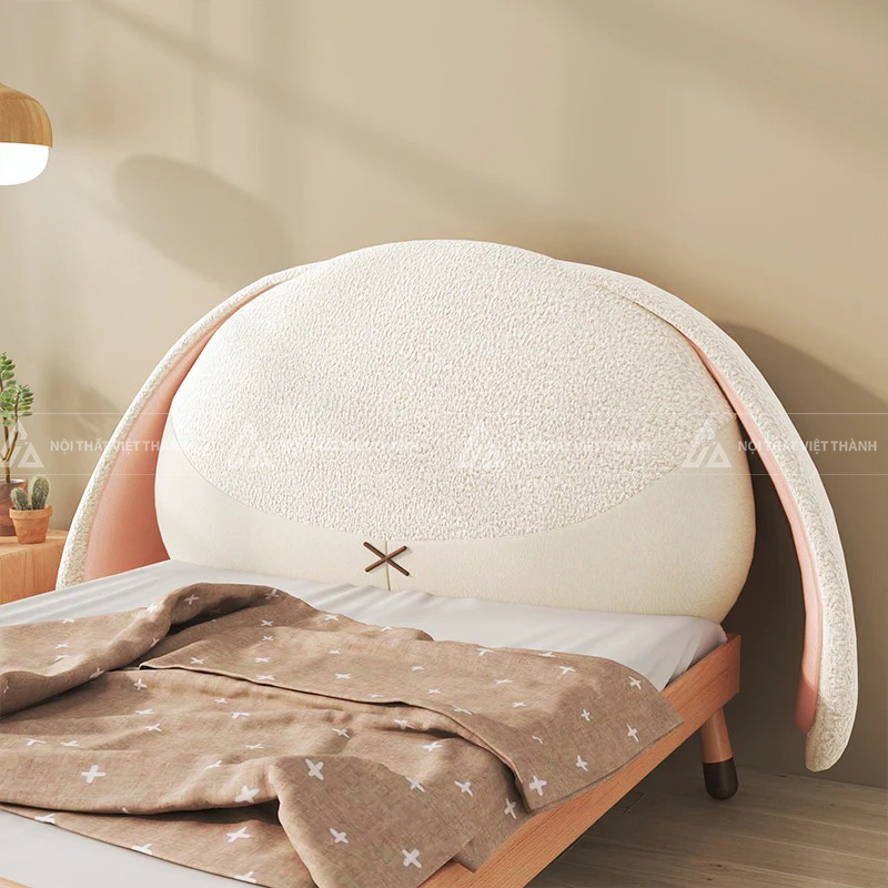 Giường Ngủ Trẻ Em Thiết Kế Bo Tròn Tích Hợp Tựa Đầu Giường Hình Cánh Cung 5