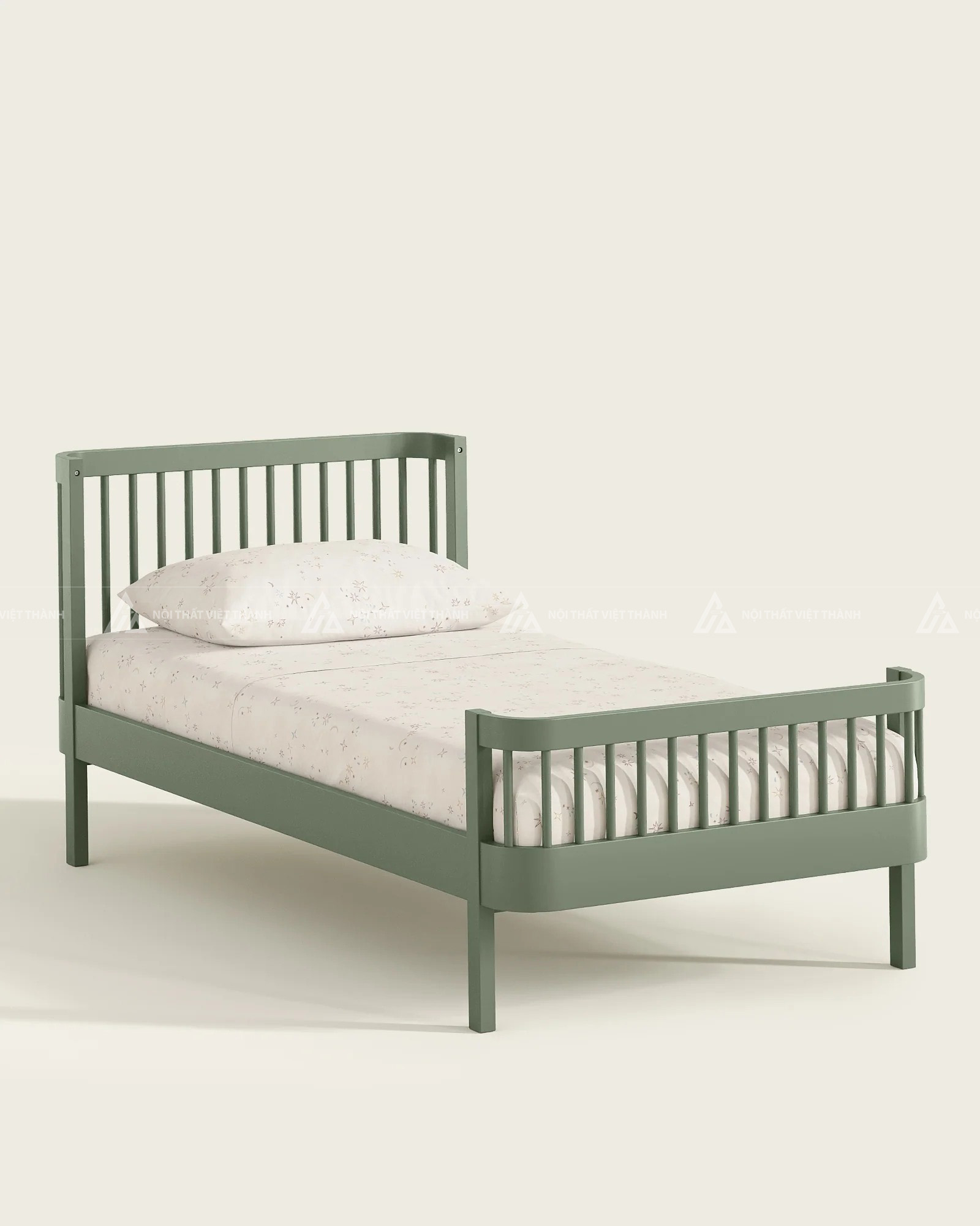 Giường Ngủ Trẻ Em Thiết Kế Đầu Giường Nan Ngang Thanh Thoát Hiện Đại 5