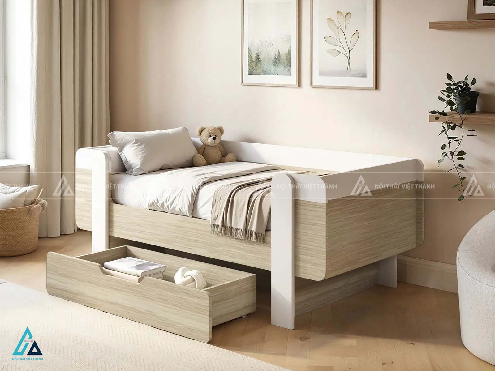 Giường Ngủ Ngôi Nhà Cho Bé Hiện Đại Có Ngăn Kéo Lưu Trữ Thông Minh