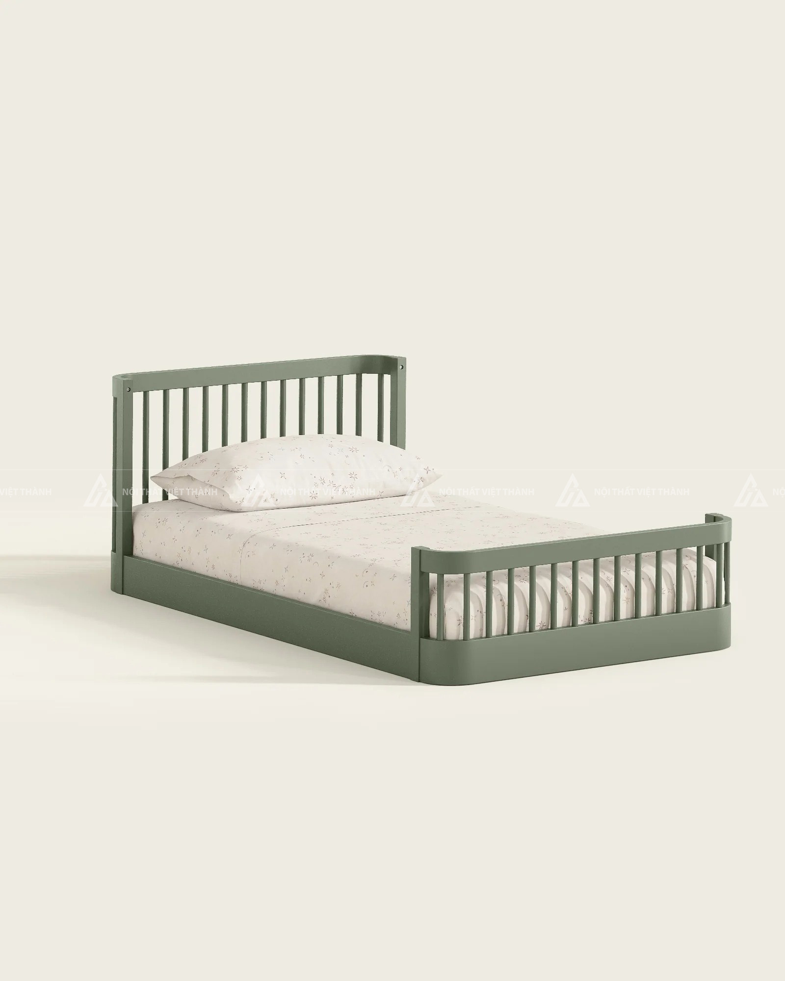 Giường Ngủ Trẻ Em Thiết Kế Đầu Giường Nan Ngang Thanh Thoát Hiện Đại 7