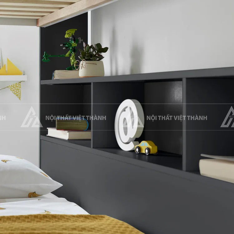 Giường Tầng Trẻ Em Hiện Đại Tích Hợp Kệ Sách Thông Minh Và Cầu Thang Gắn Liền Chắc Chắn 2