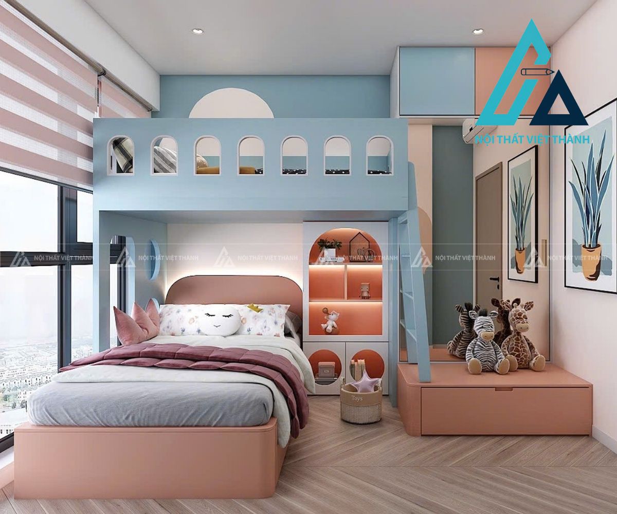 Giường Tầng Trẻ Em Thiết Kế Ngộ Nghĩnh Đáng Yêu