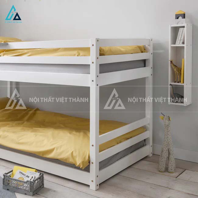 Giường Tầng Trẻ Em Tối Giản Tích Hợp Kệ Để Đồ Thông Minh Khung Sườn Vững Chãi 1
