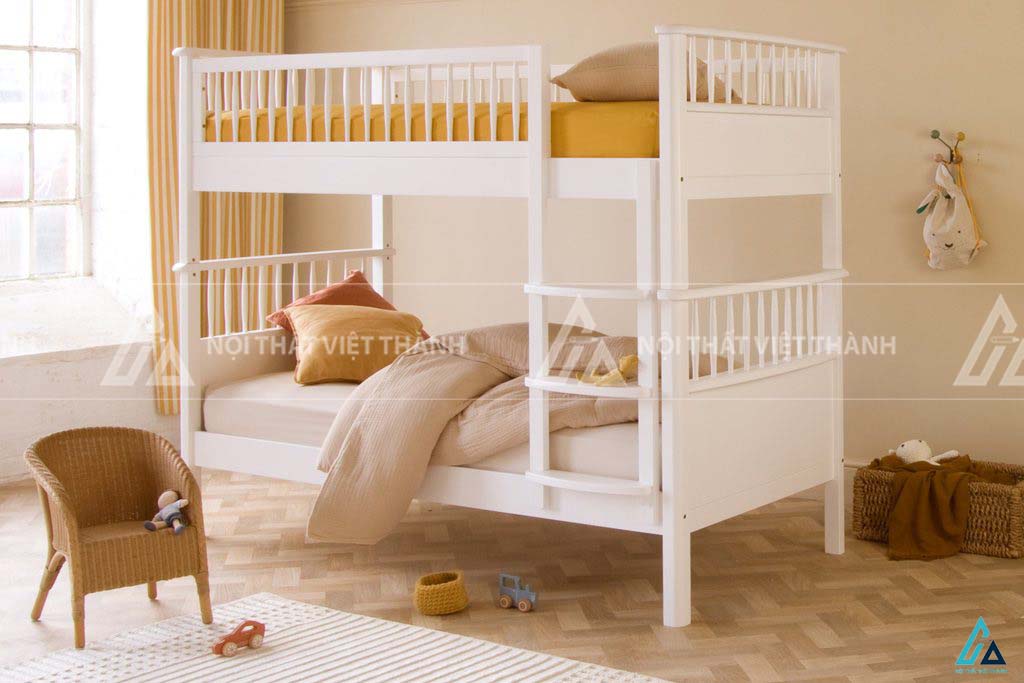 Giường Tầng Trẻ Em Đa Năng Nâng Hạ Giàn Dưới Và Hệ Thống Kệ Sách Cầu Thang Lưu Trữ Thông Minh 2