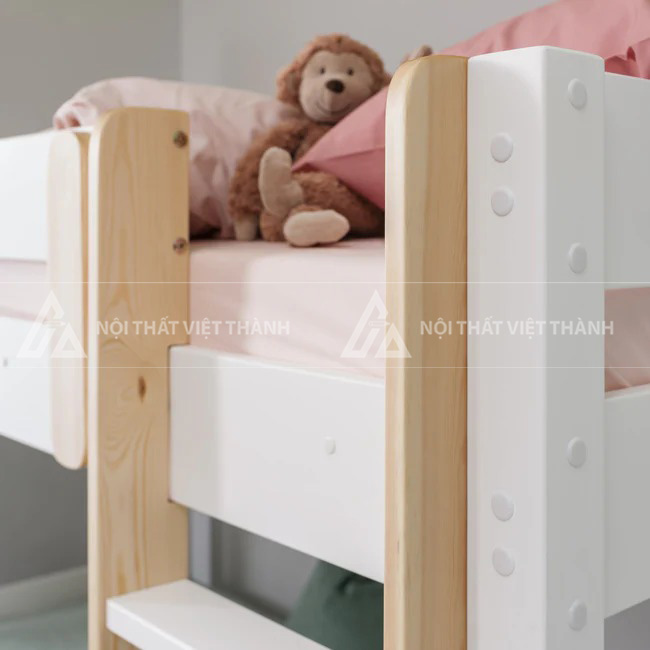 Giường 3 Tầng Trẻ Em Phòng Ngủ Nhỏ Hệ Thống Thang Leo Vững Chãi An Toàn Cho Bé 3