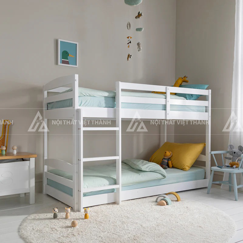Giường Tầng Trẻ Em Tối Giản Thiết Kế Thanh Lịch Tích Hợp Thang Leo Gọn Gàng 3