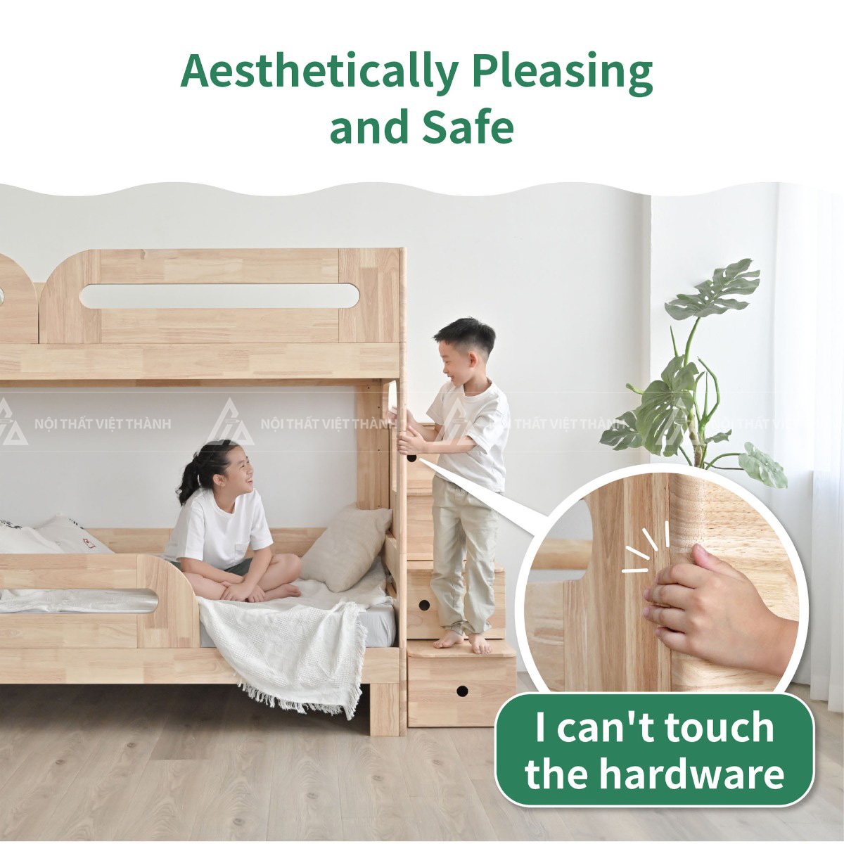 Giường Tầng Trẻ Em Đa Năng Tích Hợp Cầu Thang Ngăn Kéo Lưu Trữ Thông Minh Tiết Kiệm Diện Tích 2