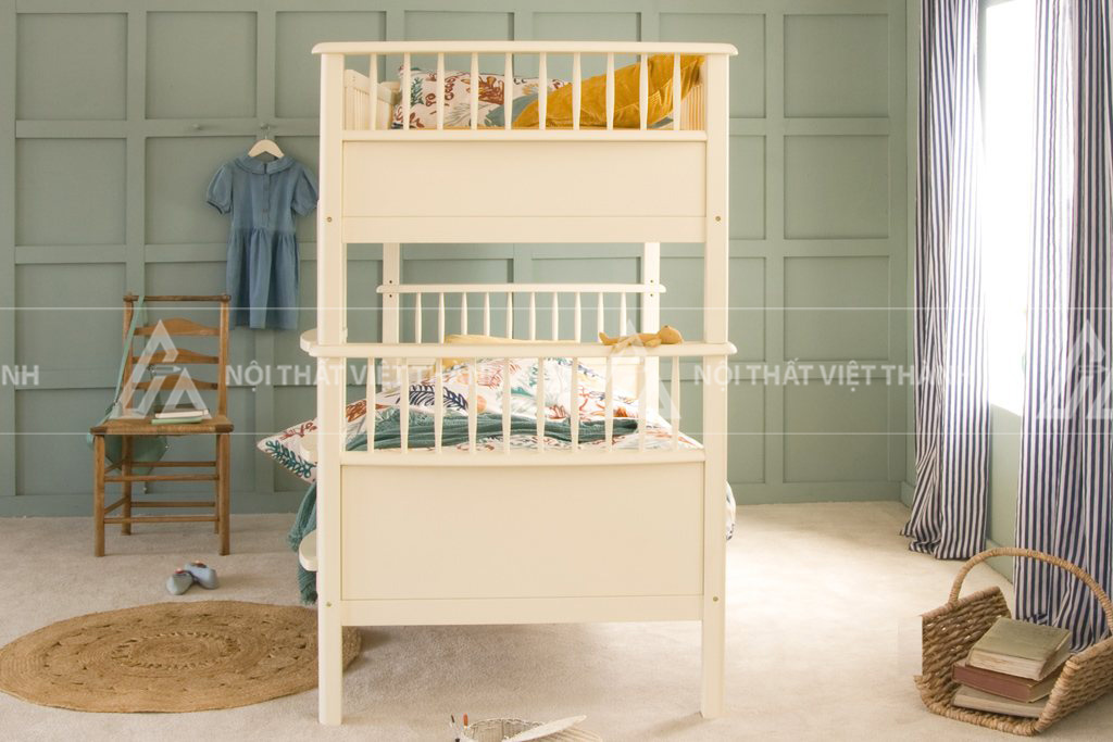Giường Tầng Trẻ Em Thiết Kế Tối Giản Tích Hợp Thang Leo An Toàn Cho Bé 2