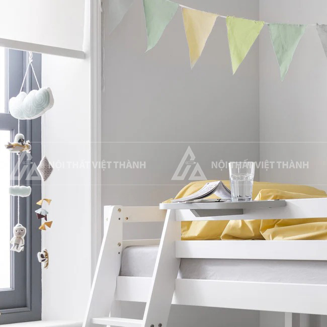Giường Tầng Trẻ Em Tối Giản Tích Hợp Kệ Để Đồ Thông Minh Khung Sườn Vững Chãi 2