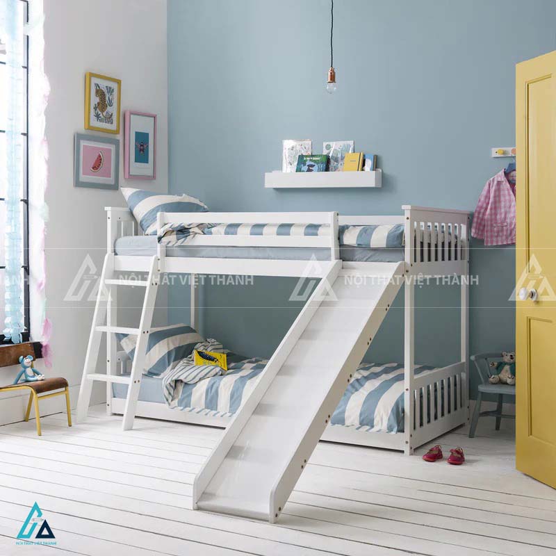 Giường Tầng Trẻ Em Thiết Kế Đa Năng Tích Hợp Cầu Trượt Và Ngăn Kéo Lưu Trữ Tối Ưu Diện Tích 1