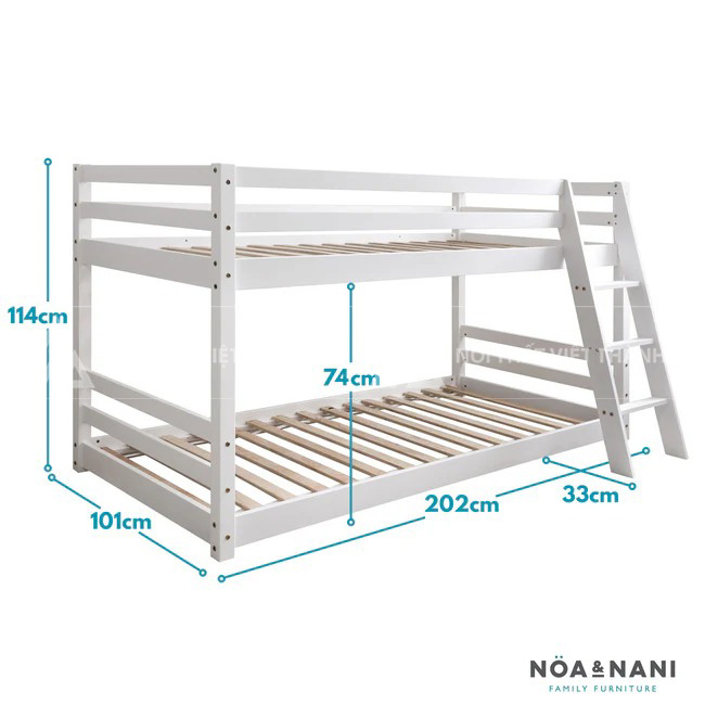 Giường Tầng Trẻ Em Tối Giản Tích Hợp Kệ Để Đồ Thông Minh Khung Sườn Vững Chãi 3